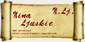 Nina Ljuškić vizit kartica